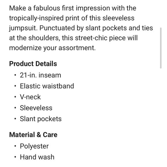 Luxology NEW Hibiscus Floral Print Jumpsuit Romper - Size 12 - Wide Leg Pants - Picture 8 of 10